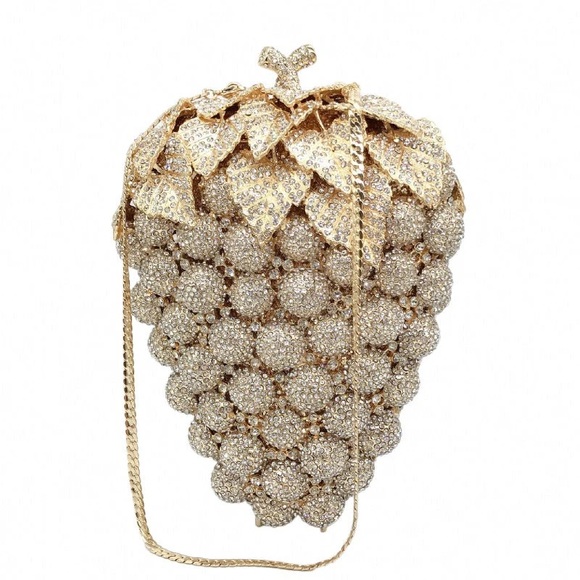 Elegant Gold Crystal Clutch